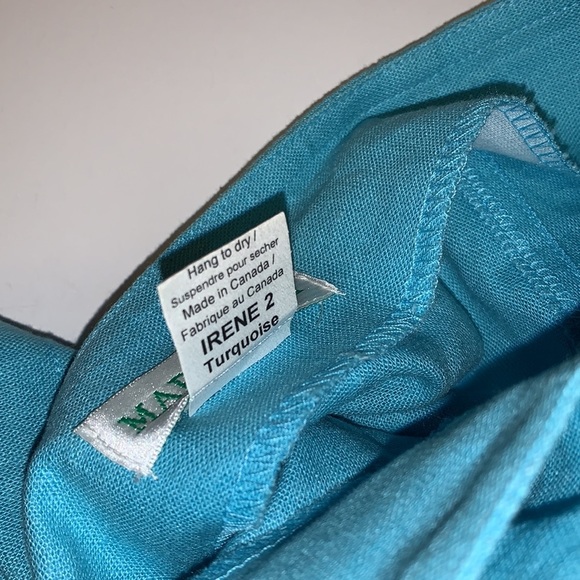 Margareta “Irene 2” Vintage Turquoise Linen A-Line Skirt - Women’s Size 14 - Picture 8 of 8